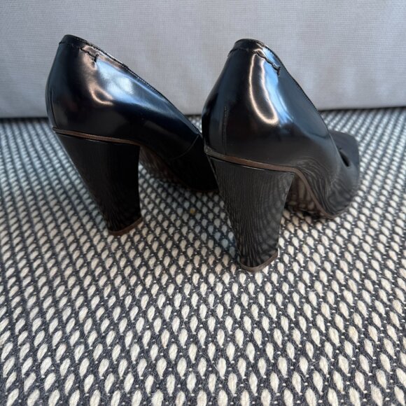 Marc Jacobs Black Leather Heels | Size 40.5 | Square Toe Platform | Designer - Picture 2 of 8